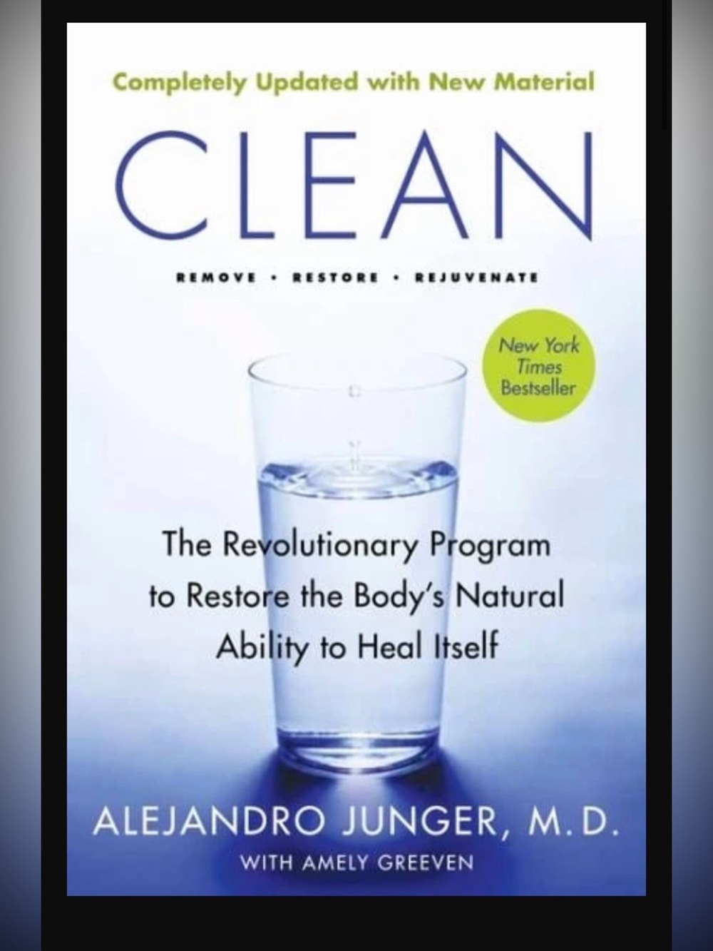 Clean hardcover book detox dr. Alejandro Junger